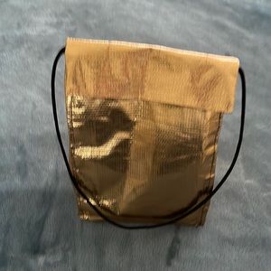 Cool Tote insulated lunch bag is gold vinyl